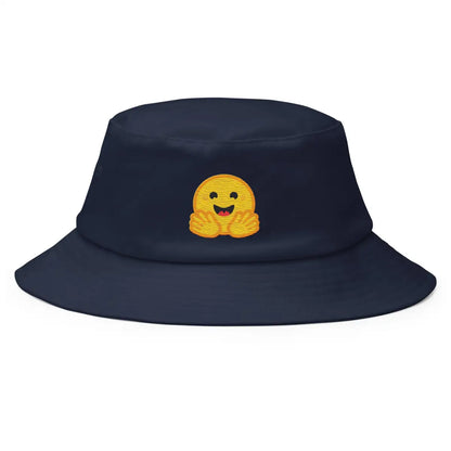 Hugging Face Icon True-Color Embroidered Bucket Hat - Navy