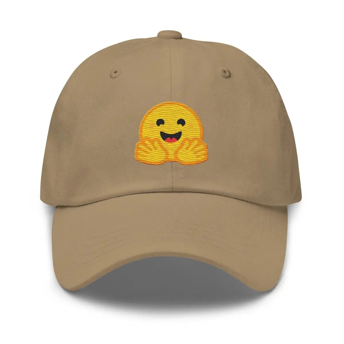 Hugging Face Icon True-Color Embroidered Cap - Khaki