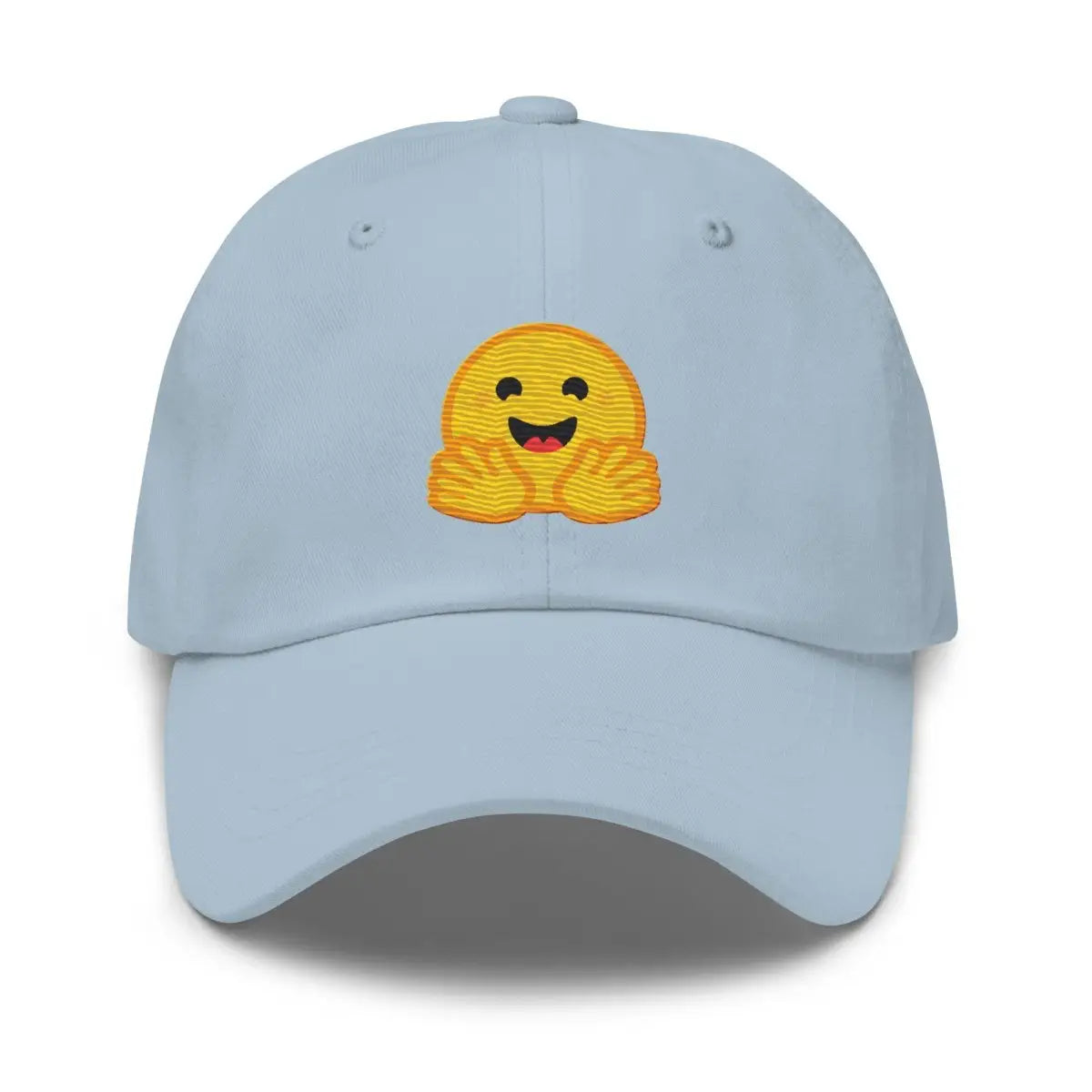 Hugging Face Icon True-Color Embroidered Cap - Light Blue