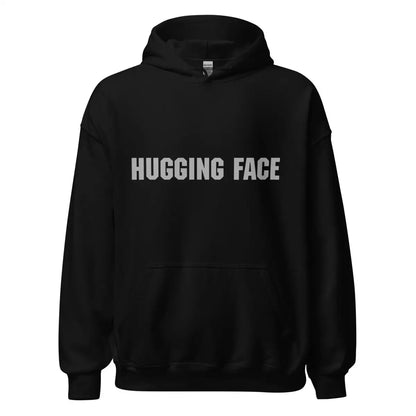 Hugging Face in Gray Hoodie (unisex) - Black / M