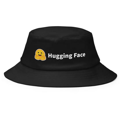 Hugging Face Logo True-Color Embroidered Bucket Hat - Black