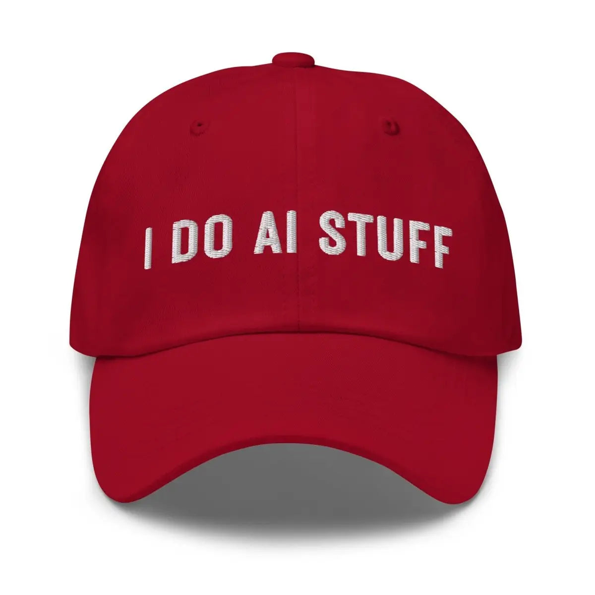 I Do AI Stuff Embroidered Cap 2 - Cranberry