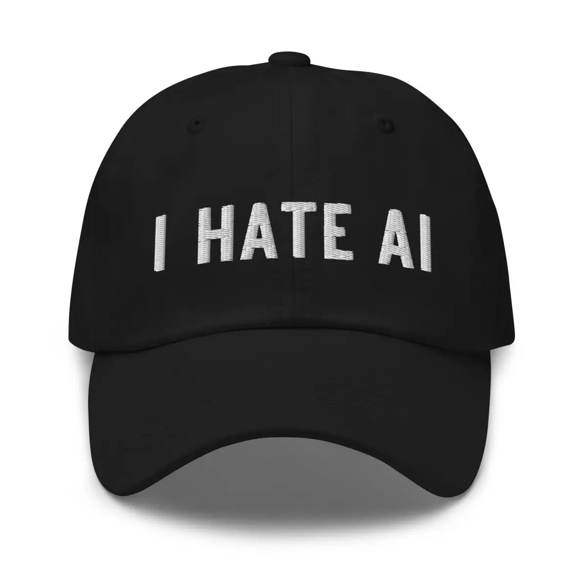 I HATE AI Embroidered Cap 2 - Black