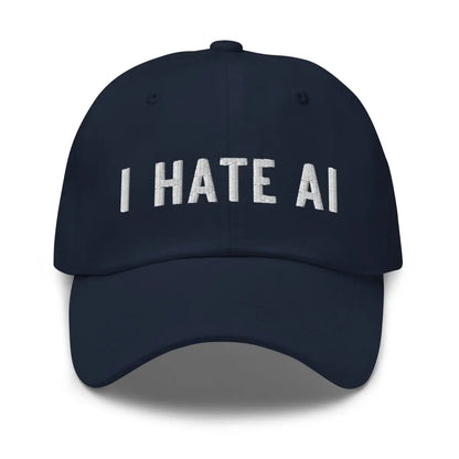 I HATE AI Embroidered Cap 2 - Navy