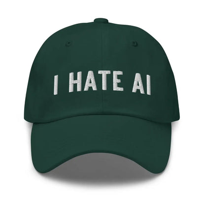 I HATE AI Embroidered Cap 2 - Spruce