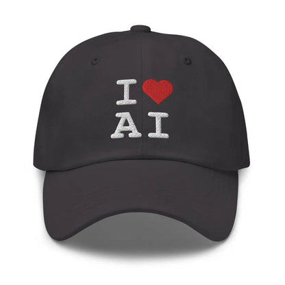 I Heart AI Embroidered Cap 1 - Dark Grey