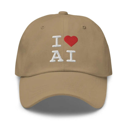 I Heart AI Embroidered Cap 1 - Khaki