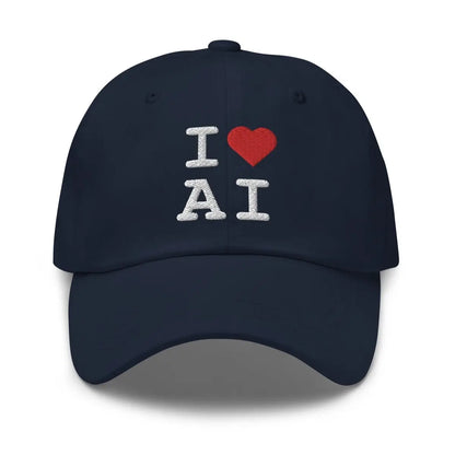 I Heart AI Embroidered Cap 1 - Navy