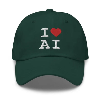 I Heart AI Embroidered Cap 1 - Spruce