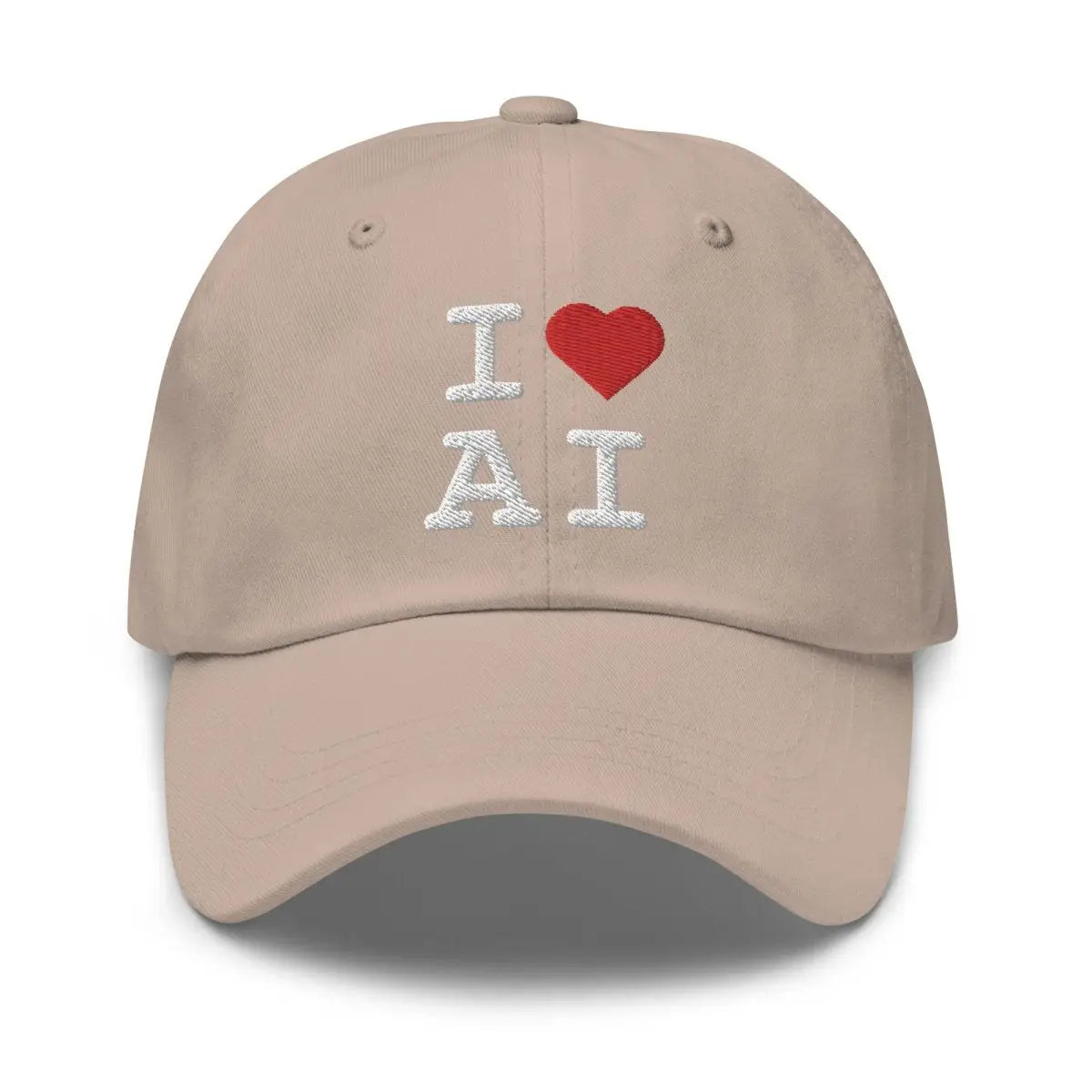 I Heart AI Embroidered Cap 1 - Stone