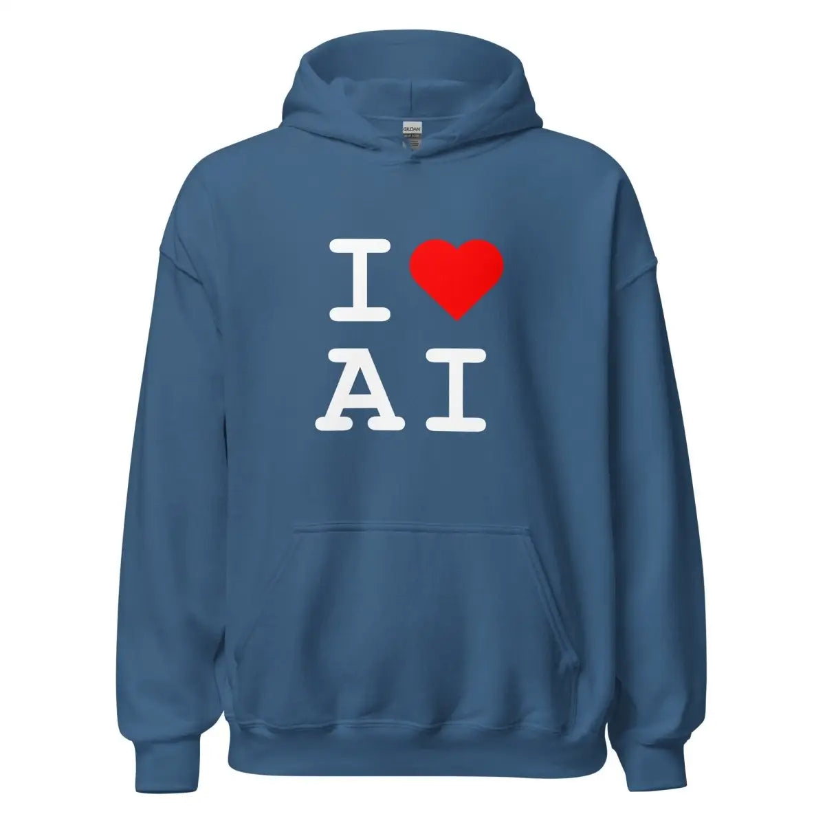 I Heart AI Hoodie 1 (unisex) - Indigo Blue / M