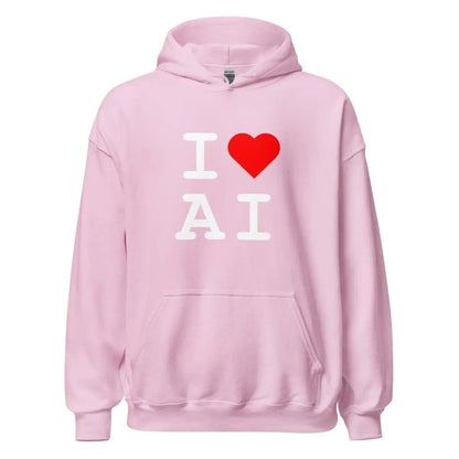 I Heart AI Hoodie 1 (unisex) - Light Pink / M