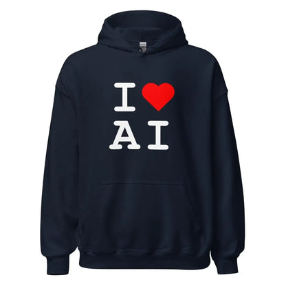 I Heart AI Hoodie 1 (unisex) - Navy / M