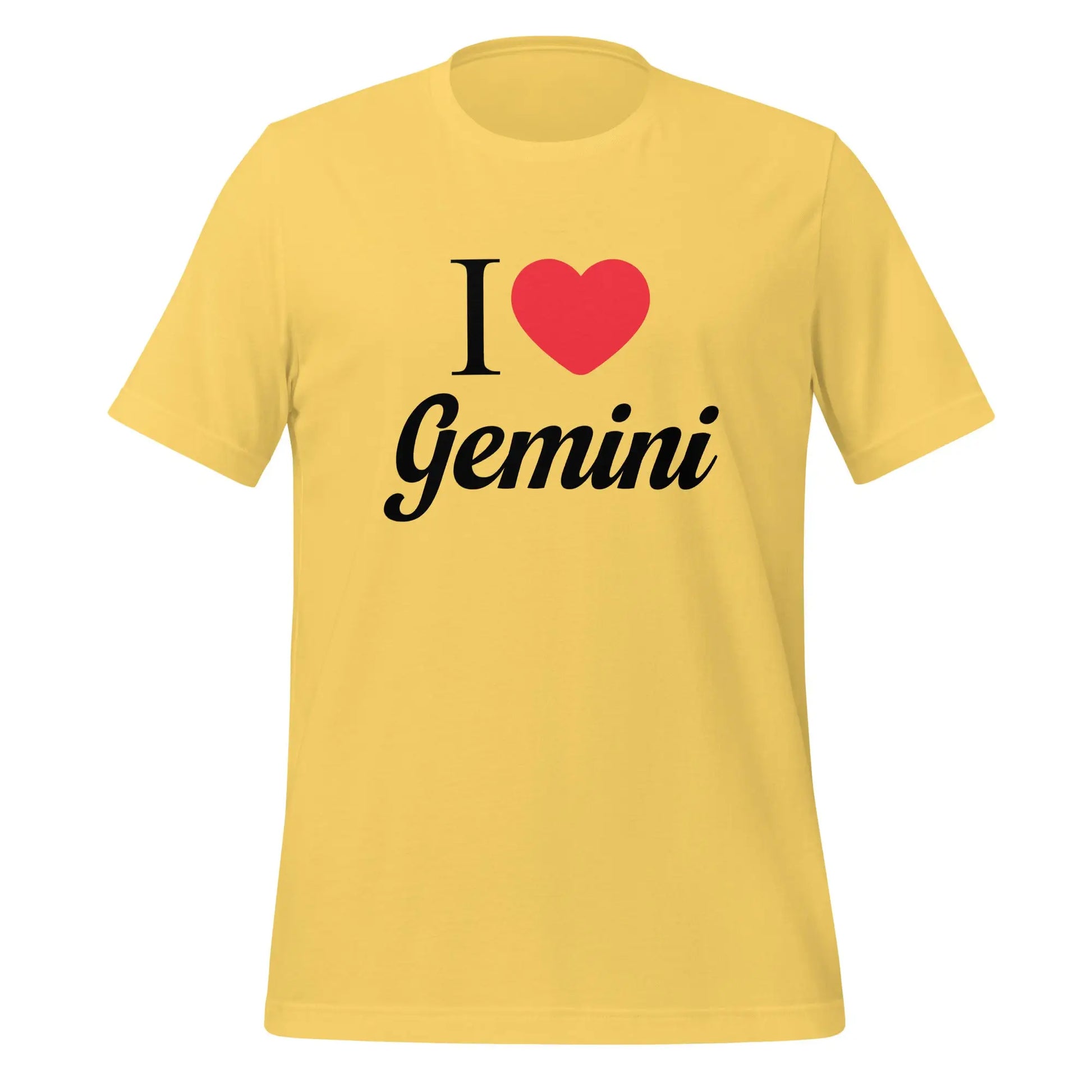 I Heart Gemini T-Shirt (unisex) - Yellow / M