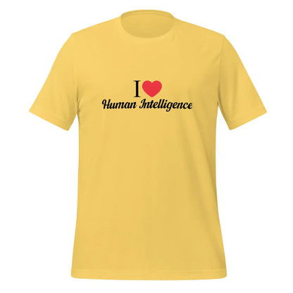 I Heart Human Intelligence T-Shirt (unisex) - Yellow / M