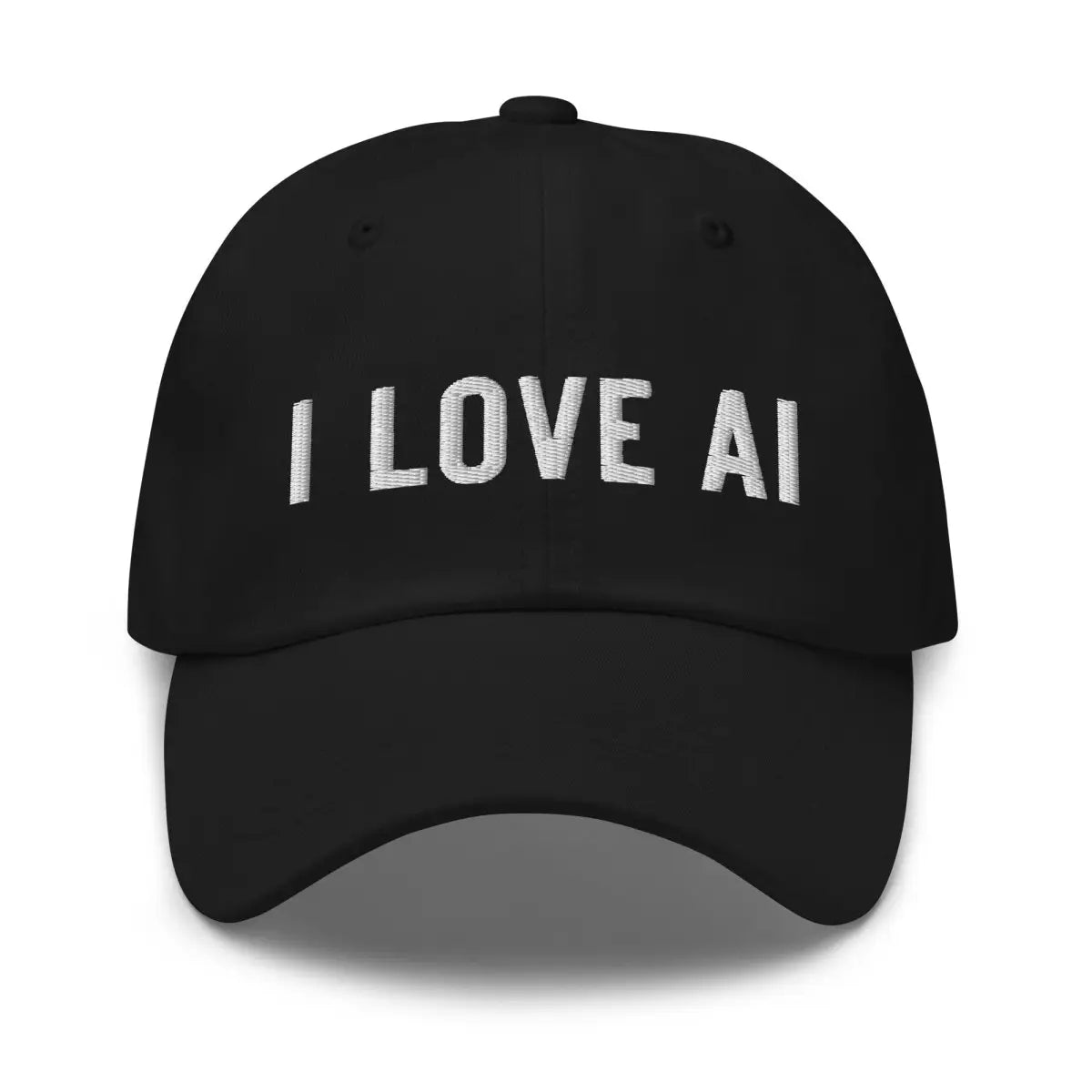 I LOVE AI Embroidered Cap 2 - Black