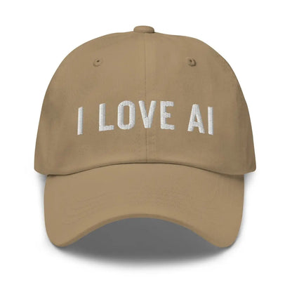 I LOVE AI Embroidered Cap 2 - Khaki