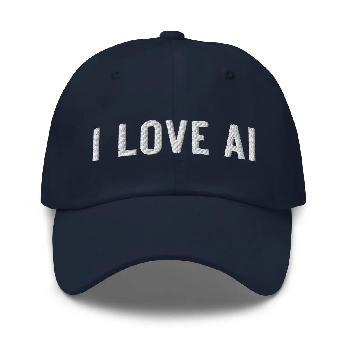 I LOVE AI Embroidered Cap 2 - Navy