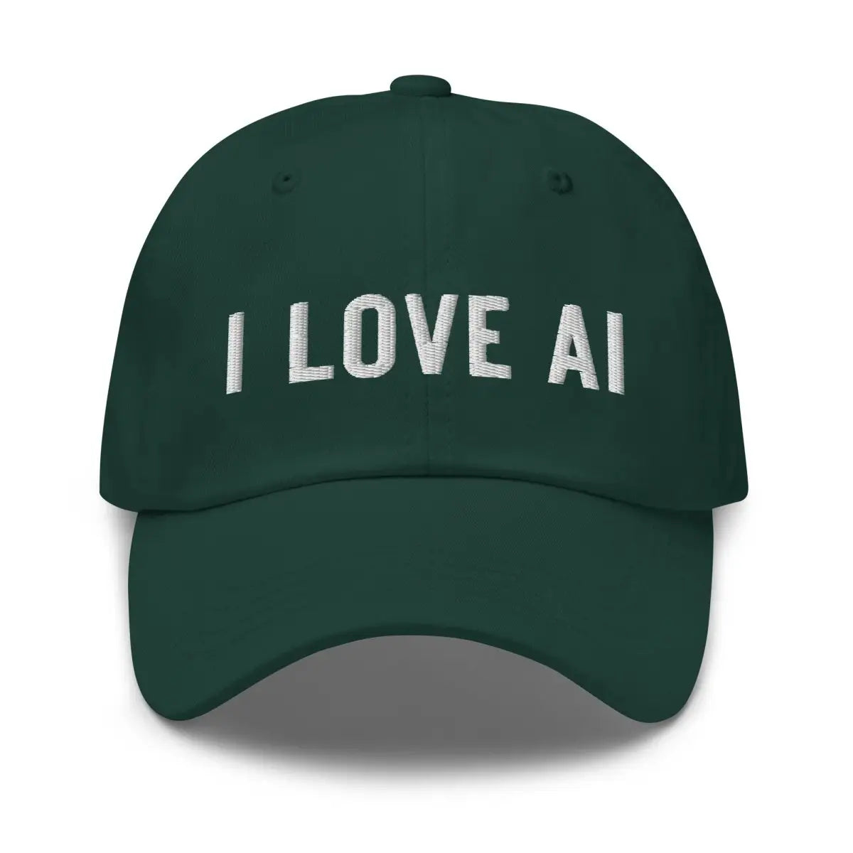 I LOVE AI Embroidered Cap 2 - Spruce