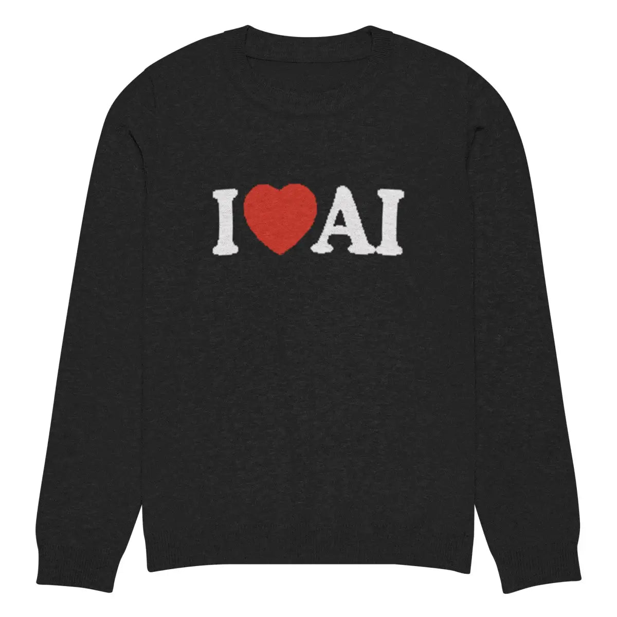 I Love AI Knitted Crew Neck Sweater (unisex) - 2XS