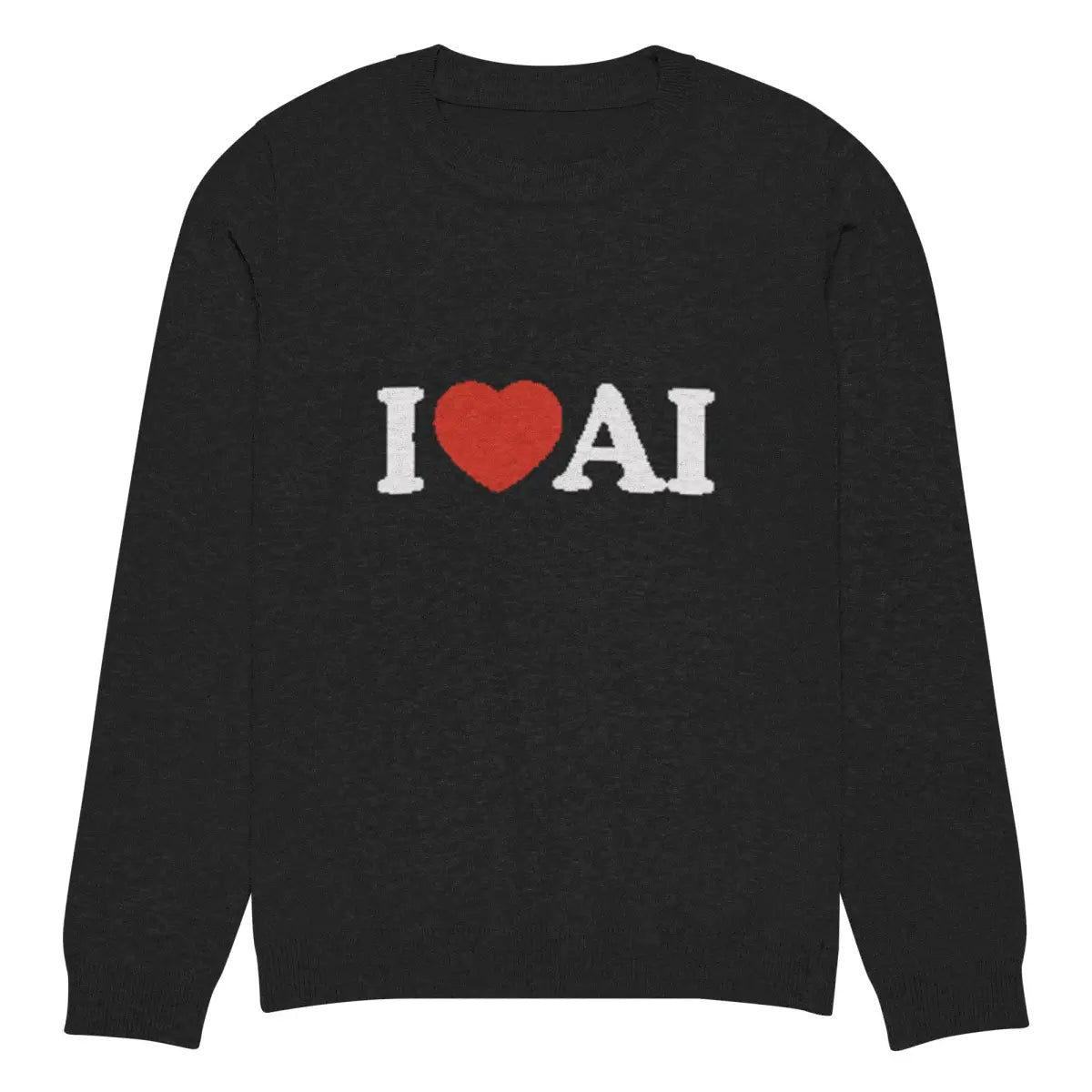 I Love AI Knitted Crew Neck Sweater (unisex) - 3XS