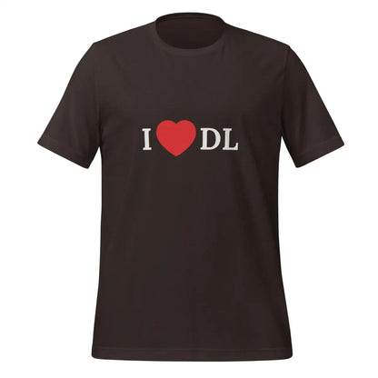 I Love DL (Deep Learning) T-Shirt (unisex) - Brown / M