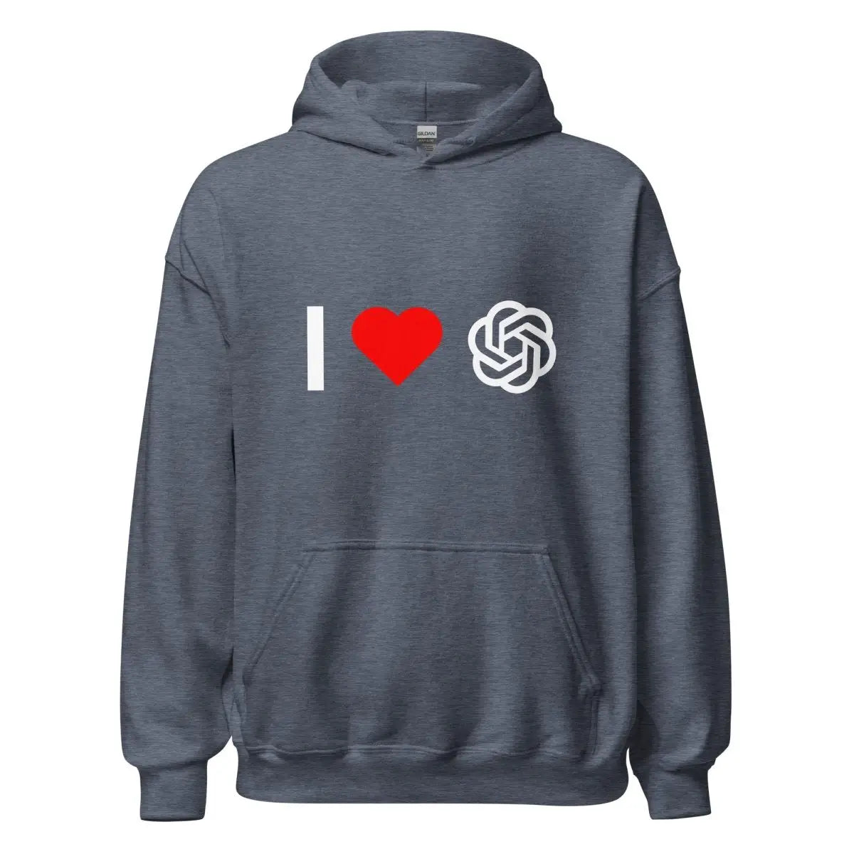 I Love OpenAI Hoodie (unisex) - Heather Sport Dark Navy / M