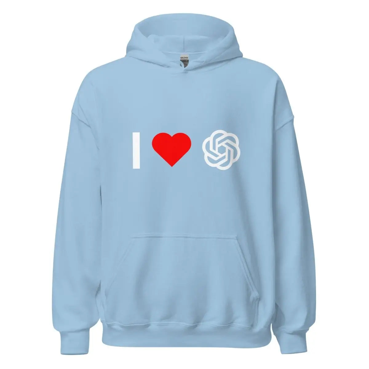 I Love OpenAI Hoodie (unisex) - Light Blue / M