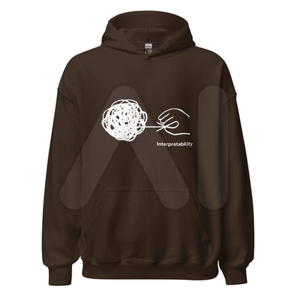 Interpretability in White Hoodie (unisex) - Dark Chocolate / M