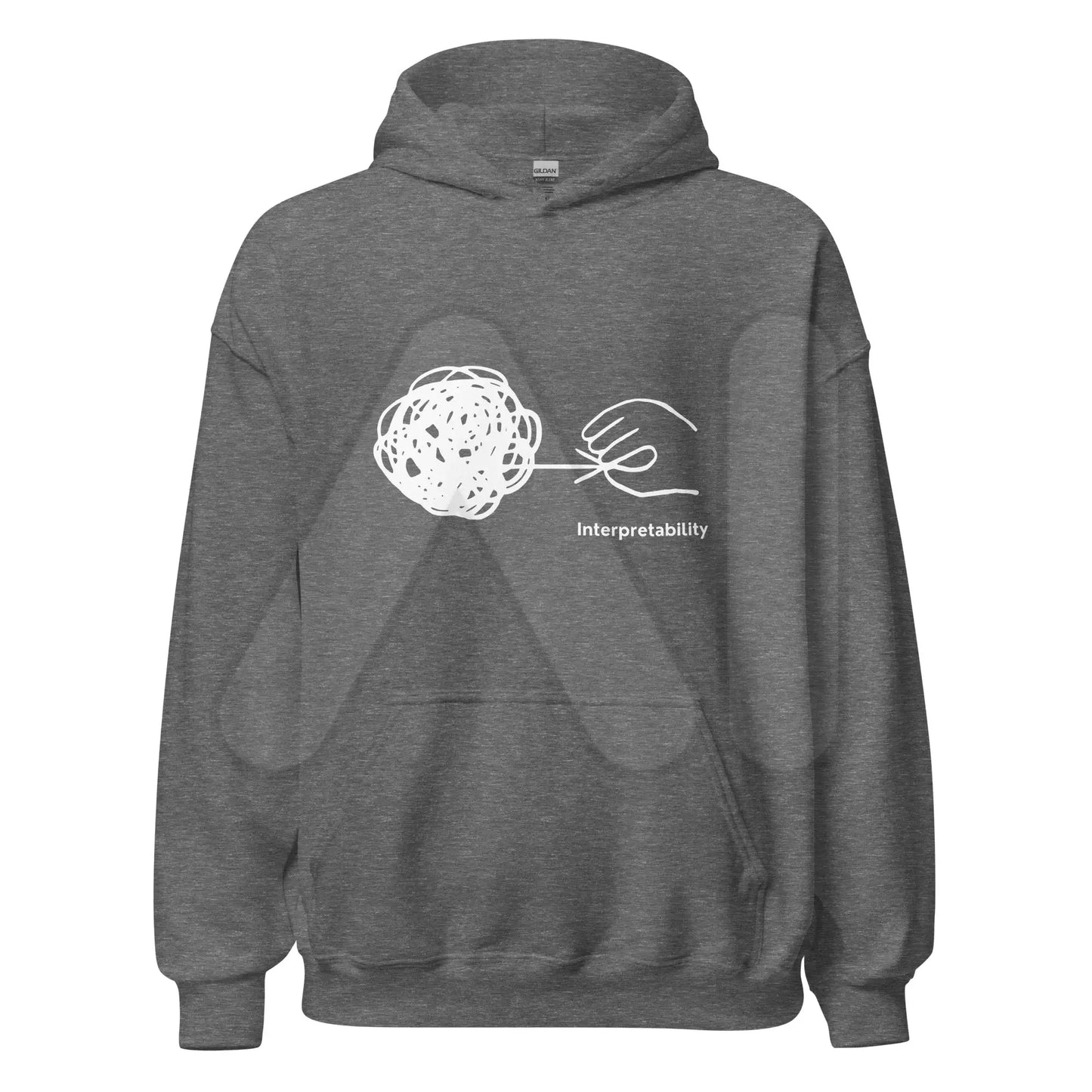 Interpretability in White Hoodie (unisex) - Graphite Heather / M