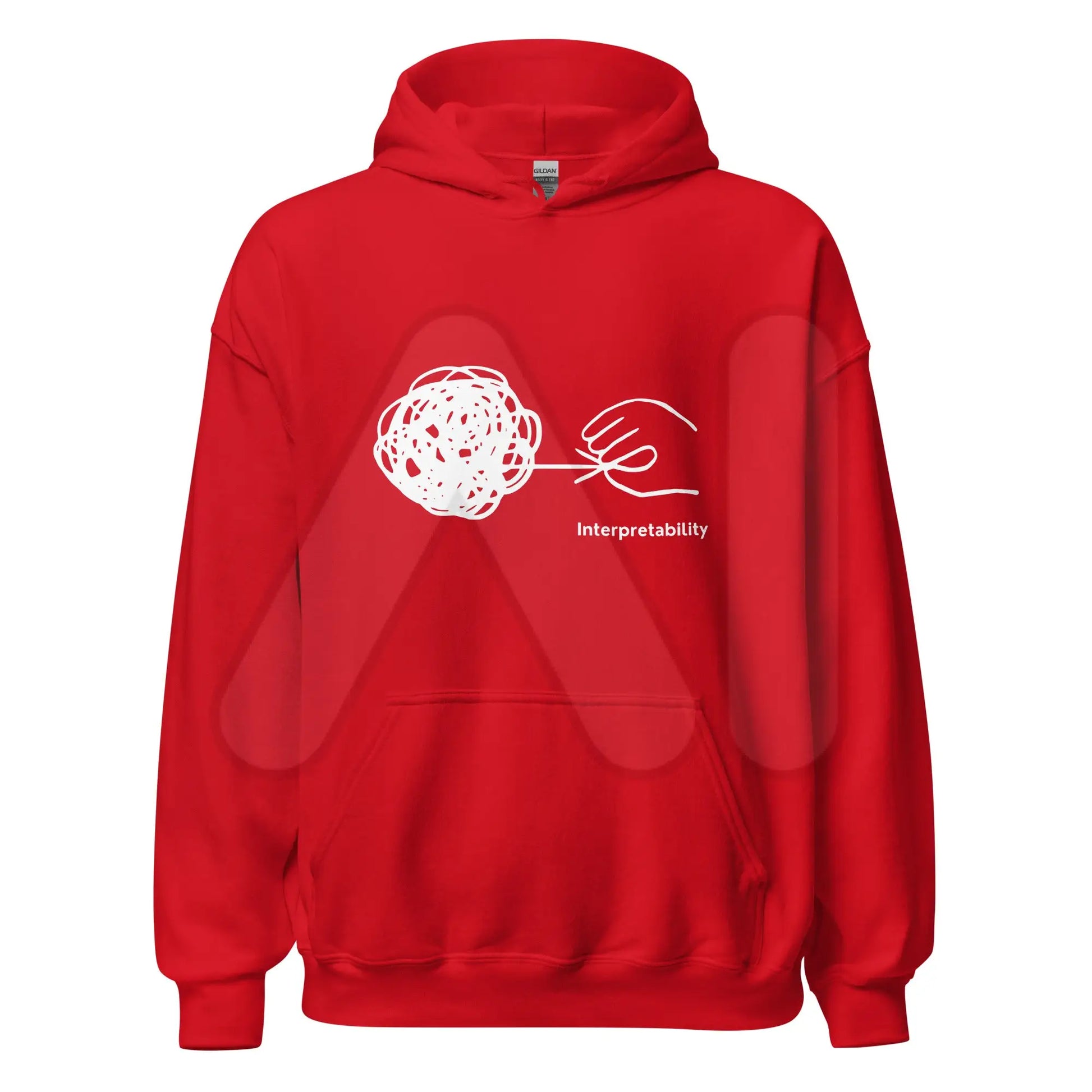 Interpretability in White Hoodie (unisex) - Red / M