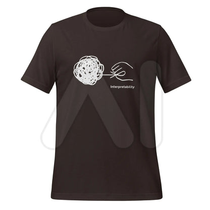 Interpretability in White T-Shirt (unisex) - Brown / M