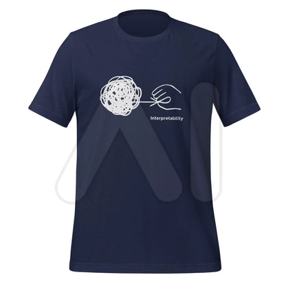 Interpretability in White T-Shirt (unisex) - Navy / M