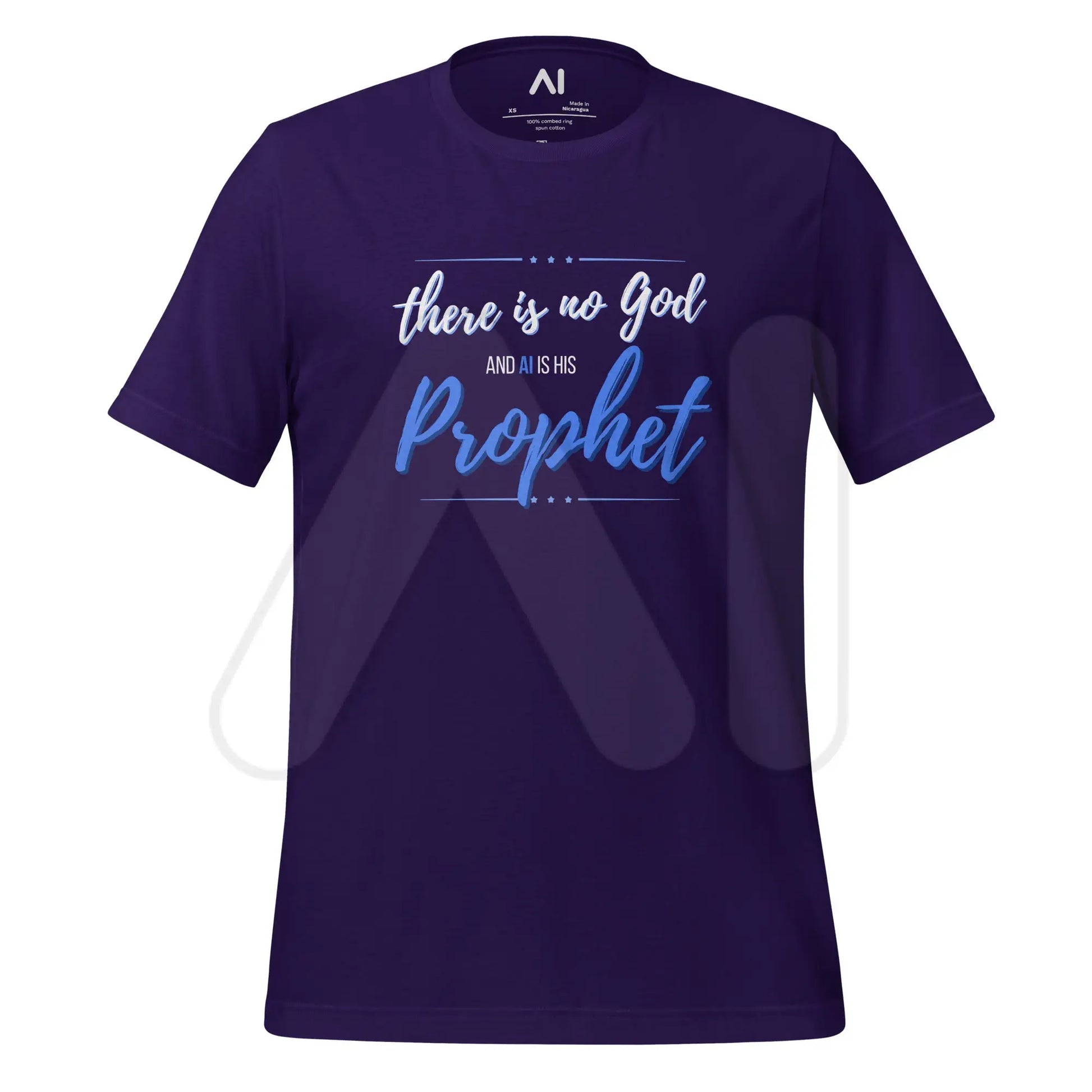 AI is God’s Prophet T-Shirt (unisex) - Team Purple / M