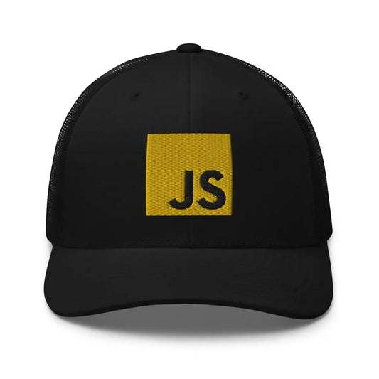 JavaScript Embroidered Trucker Cap - Black