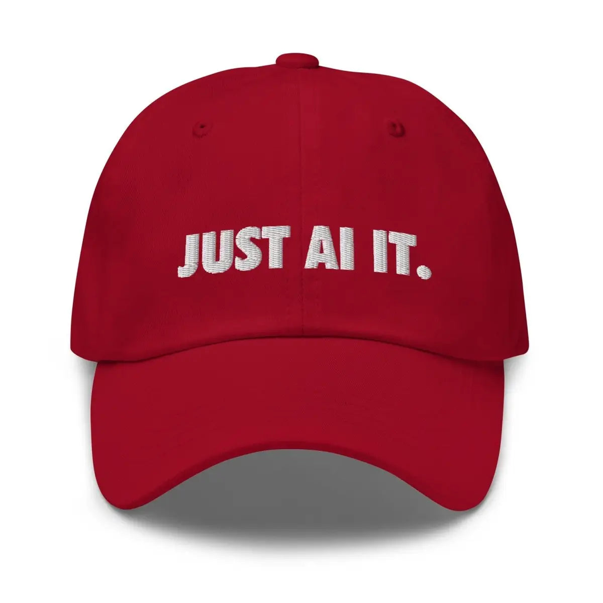 JUST AI IT. Embroidered Cap - Cranberry