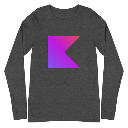 Kotlin Icon Long Sleeve T-Shirt (unisex) - Dark Grey Heather / M