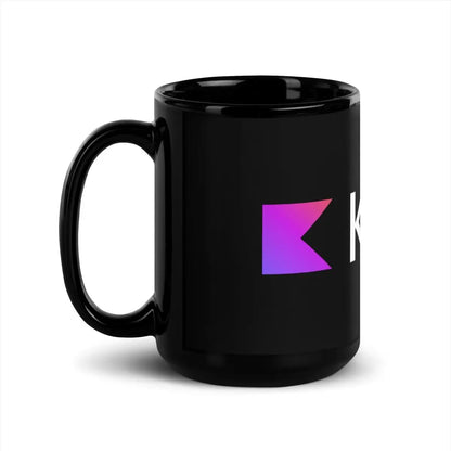 Kotlin Logo Black Glossy Mug