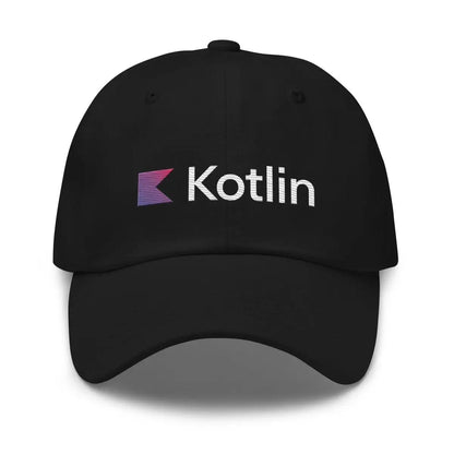 Kotlin Logo True-Color Embroidered Cap - Black