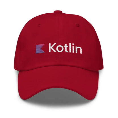 Kotlin Logo True-Color Embroidered Cap - Cranberry