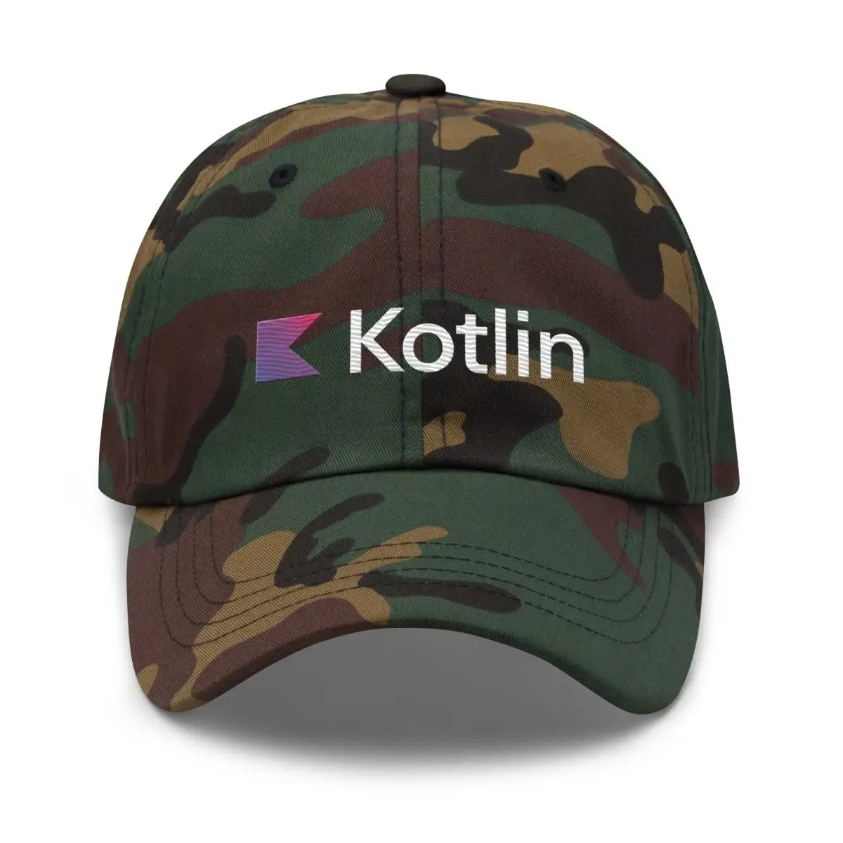 Kotlin Logo True-Color Embroidered Cap - Green Camo