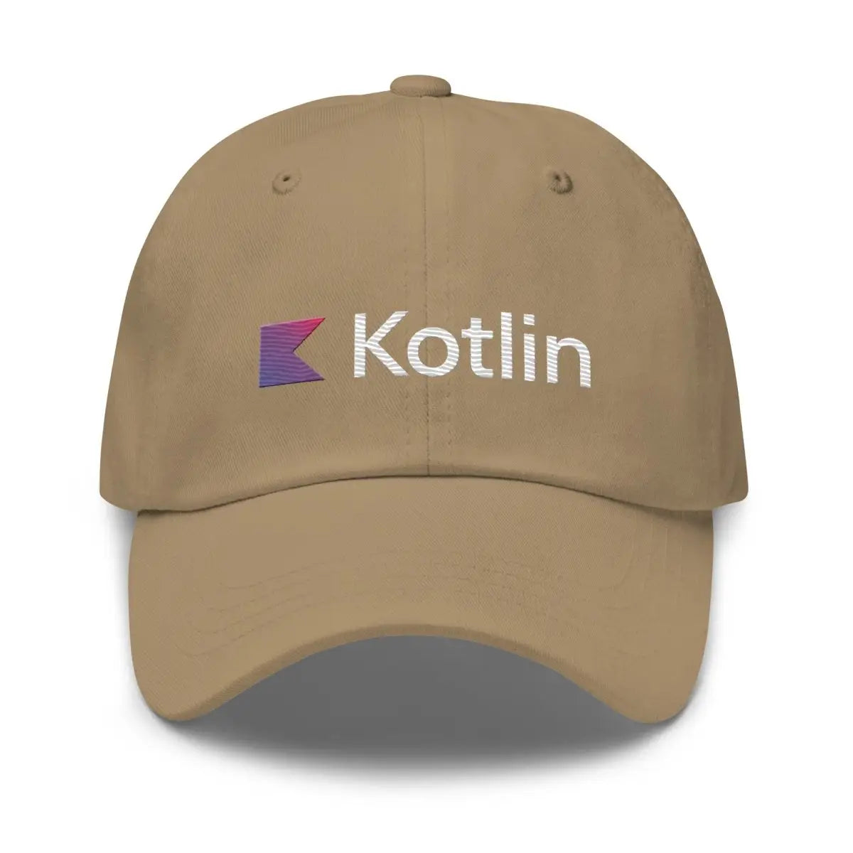 Kotlin Logo True-Color Embroidered Cap - Khaki