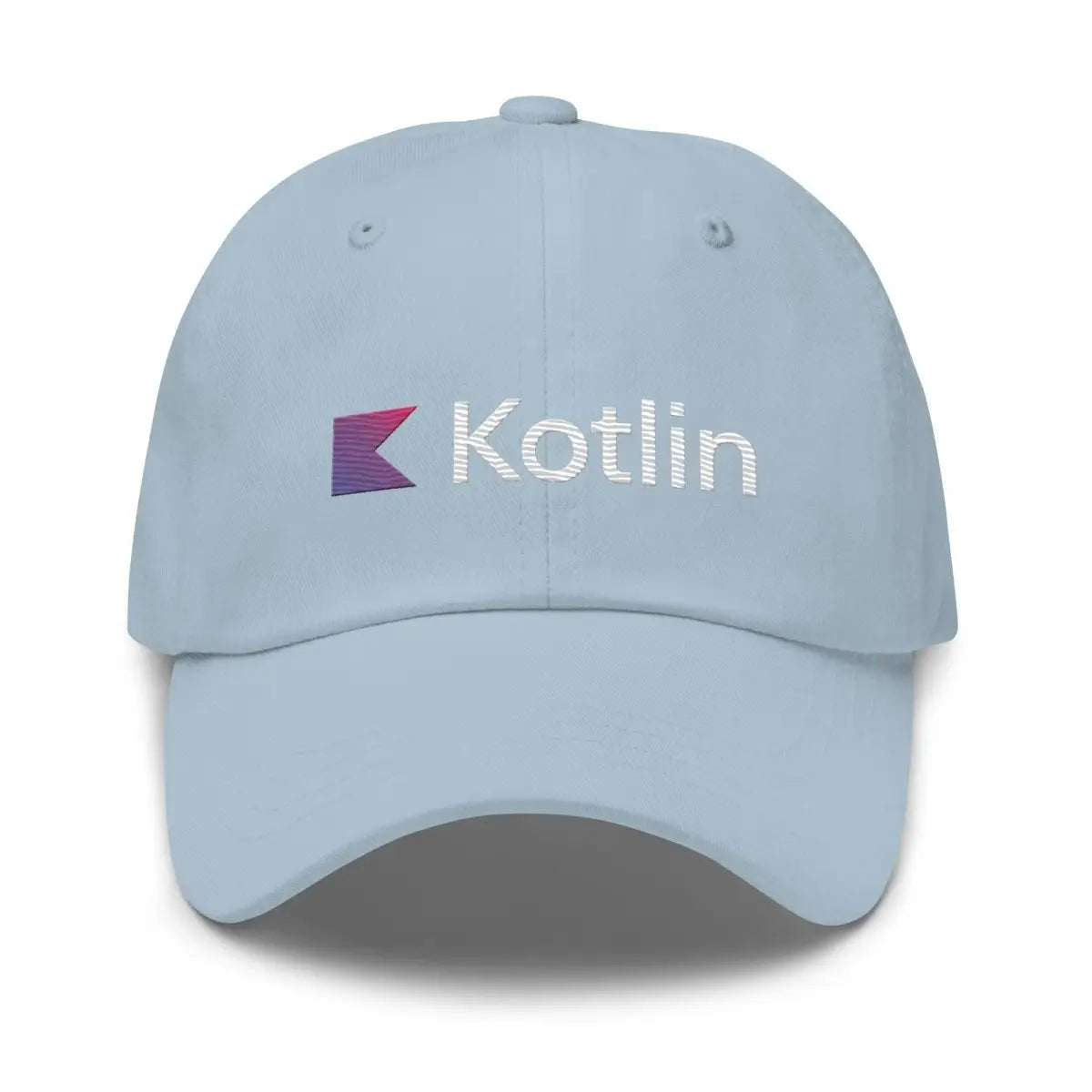 Kotlin Logo True-Color Embroidered Cap - Light Blue