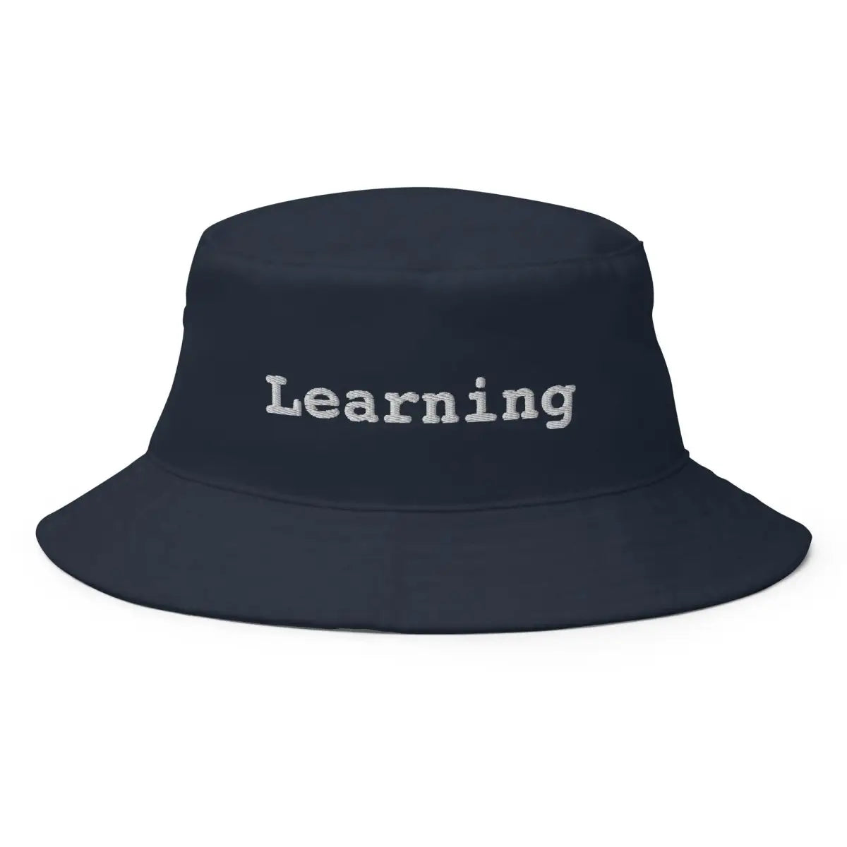 ’Learning’ Embroidered Bucket Hat - Navy