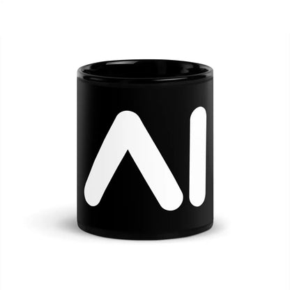 AI Logo Black Glossy Mug - 11 oz