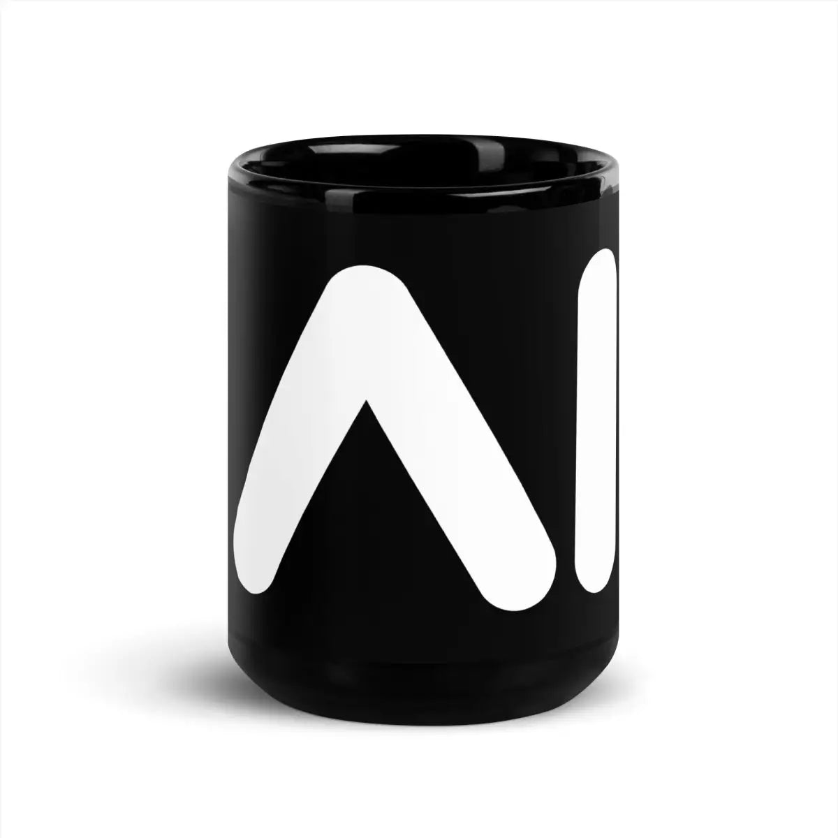 AI Logo Black Glossy Mug - 15 oz