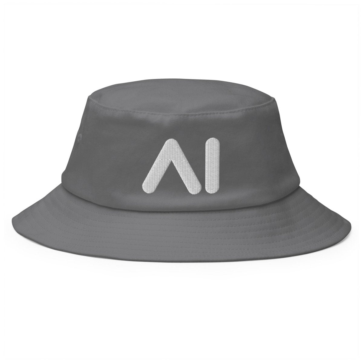 AI Logo Embroidered Bucket Hat - Grey - AI Store