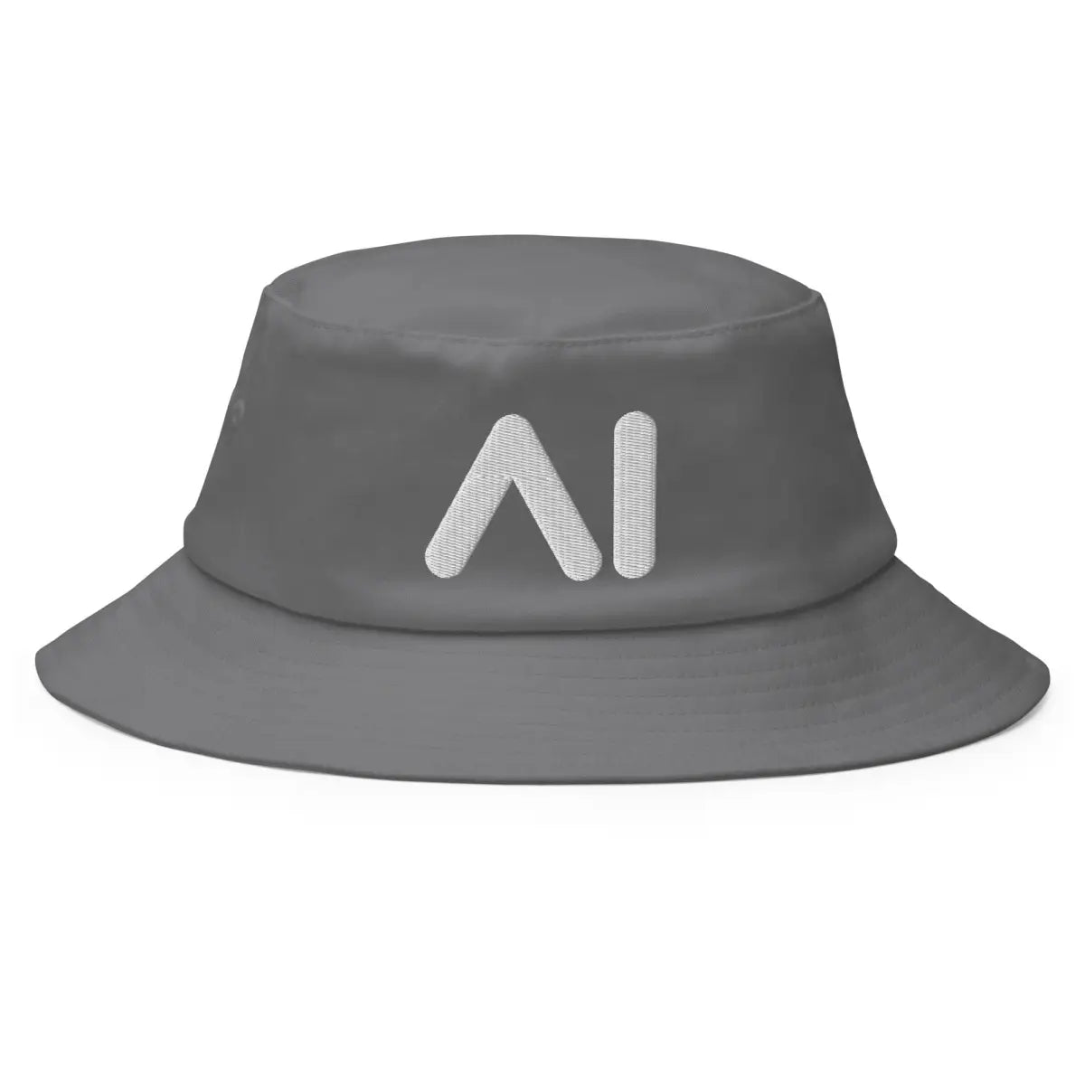 AI Logo Embroidered Bucket Hat - Grey