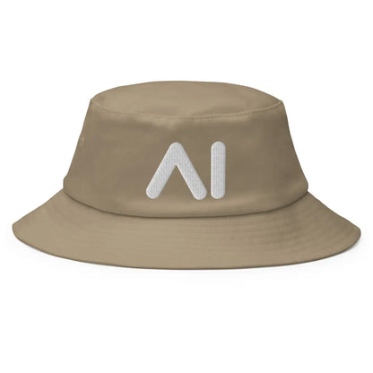 AI Logo Embroidered Bucket Hat - Khaki