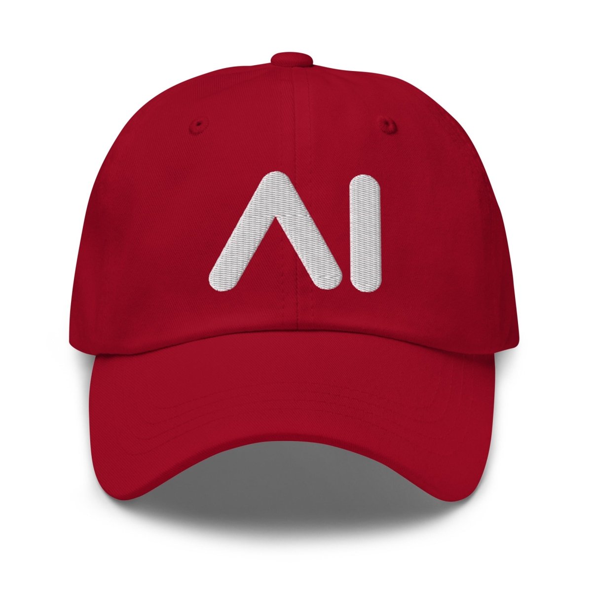 AI Logo Embroidered Cap - Cranberry - AI Store